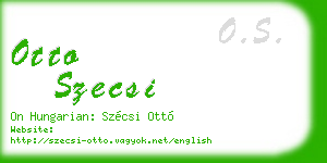 otto szecsi business card