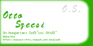 otto szecsi business card